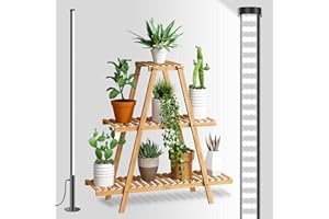 ‎WOLEZEK wolezek 216 LEDs Pflanzenlampe Led Vollspektrum, 1.2/1.4m Stehende Pflanzenlicht, 42W 6000K Grow Light, 3 Montagemodi Pflanzenlampe mit Rutschfester Runder Basis