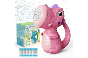 P PANACARE Dinosaur Bubble Machine for Kids Automatic Bubble Maker with Lights,5000+ Bubbles per Minute/Bubble Solution Included Best Summer Outdoor Dinosaur Bubble Toy for Kids Birthday Party Favors