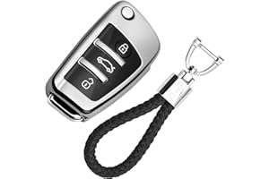 KASER Funda Carcasa Llave Coche Silicona TPU Compatible para Audi A1 A2 A3 A4 A5 A7 Q1 Q3 Q5 TT Llaveros Cover Protección Mando a Distancia (Plata)