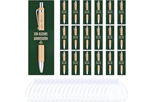 Hestya 20 Sets Ein Kleines Dankeschön Geschenke Enthalten Danke für Alles Kugelschreiber Stifthalter aus Papier Organzabeutel Abschiedsgeschenk für Weihnachten Lehrerin Kollegen Freund(Grün)