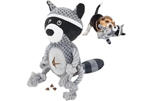 BINYI Juguetes para perros grandes y grandes, juguetes de peluche para perros, juguetes indestructibles, juguetes para perros con chirridos, juguetes interactivos para perros grandes y pequeños y