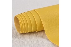 CHANGTSING Patch di Ecopelle PU Autoadesiva 50 x 137 cm riparazione decorative pellicole in pelle sintetica riparazione Adesiva Sedile Auto per Divani, Sofa, Auto Interni giallo 3
