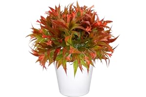 Beferr 4 Pcs Autumn Artificial Morning Glory Shrubs Greenery Bushes for Outdoor Autumn Flowers and Fake Plants for Fall Decor UV Resistant Faux Flowers for Garden Wedding Office Home Autumn Decoration