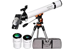 SLOKEY DISCOVER THE WORLD Télescope Astronomique Professionnel pour Enfants et Débutants - Portable 28x-210x, Facile à Utiliser - Appropriée pour l'Observation de la Lune, des Planètes et des Galaxies Proches