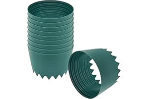 Spetebo Lot de 10 anneaux d'irrigation en plastique - 20 cm - Vert - Pour arroser les herbes, les plantes de légumes, les fleurs, les plantes