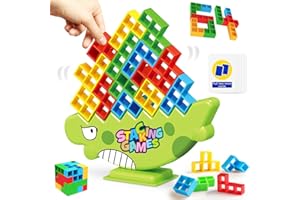 ENIKMOSD Tetra Tower,64 PCS Tetris Tower Jeux de Jouet d'Équilibre Enfant,Blocs de Construction Balance Game Adulte,Montessori Jouets éducatifs Cadeaux pour Enfant