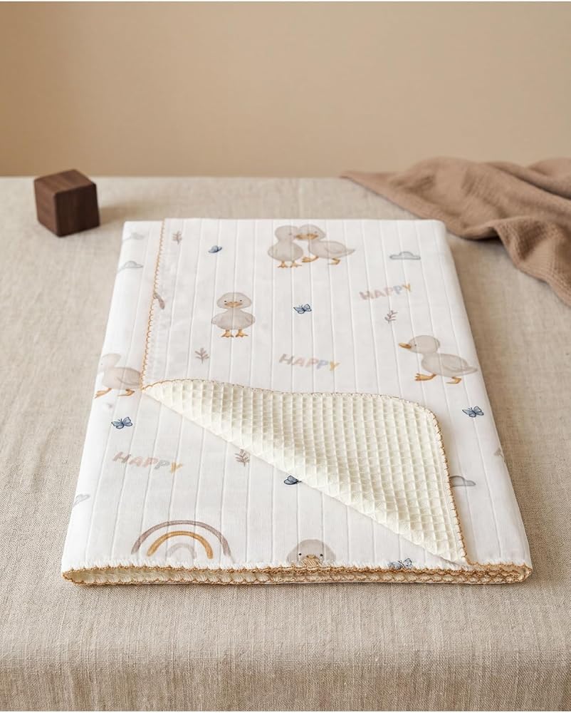 Minory Baby -%100 Pamuk Bebek Battaniyesi | Pikeli | 100x100 Bej 100 x 100