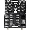 VEVOR Tap and Die Set, 110-Piece Include Metric Size M2 to M18, Bearing Steel Taps and Dies, Essential Threading Tool for Cutting External Internal Threads, with Complete Accessories and Storage Case