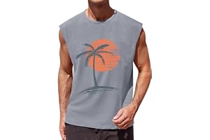 Runcati tanktopp herr ärmlös palmtryck skjortor gym sport fitness muskelskjorta män basic undertröja lös armhåla skjorta somm