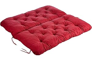AMBIENTE HOME Ambientehome Coussin REMBOURRÉ avec Dossier pour Banc de Jardin ou de TERRASSE env. 100 x 98 x 8 cm Rouge!!