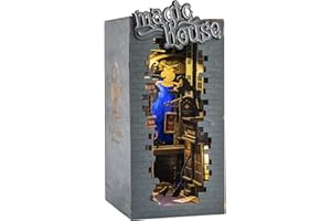 Rolife Puzzle 3D Bois Maquette DIY Livre Nook Maquette Kits pour Étagère Serre-Livres Décor avec Meubles et Accessoires, Magic House