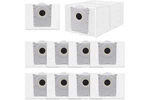 VIEWALL 10 Sacs à Poussière pour ECOVACS T50 Pro Omni/T50 Max Pro/T50 Omni/X8 PRO/X9 PRO/T80/T30C Robot Aspirateur,Accessoires de Sac à Poussière à Charbon Actif,Capacité de 3L Pièces de Rechange Dust Bag