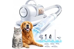 Neakasa P1 Pro Self Cleaning Dog Cat Grooming Kit with Vacuum Suction 13000 Pa, Professional Grooming Clippers Thick Short Long Hair, 5 Proven Grooming Tools, Shedding, Brush for Dogs Cats