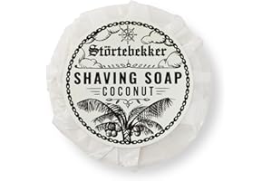 ‎STÖRTEBEKKER SHAVING ACCESSORIES Störtebekker® Premium Rasierseife Kokos 70g - Handgefertigte Seife für ergiebigen Rasierschaum - Perfekt für die Rasur mit Rasierhobel & Rasiermesser - Vegane Rasierseife Damen & Herren