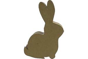 DECOPATCH Décopatch BT051C - Un support en papier brun mâché 12x4x19 cm, Boite lapin 1