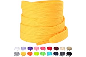 Olukssck 2 Paia Lacci Piatti Lacci Durevole di Ricambio di 10mm di qualità per Scarpe da Sportive, Scarpe da Città, Adulti, Bambini