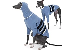 IECOii Sweter Whippet z osłoną na głowę, bluza polarowa dla galopujących psów, sweter z golfem z polaru dla psa, ubrania dla whippeta na dwie nogi, ciepły sweter dla włoskiego galopującego psa, sweter