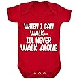 Liverpool When I can Walk I'll NeverWalk Alone Football Fan Baby Grow Vest Boy Girl Gift Romper Newborn Shower
