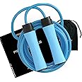 High Activity Polyvinyl Chloride -Adjustable Medium Weighted Jump Rope For Men,Women&Children- Medium Heavy Skipping Rope For Men &Women Exercise Workout-Tangle Free Jumping Rope (10 Feet,Cool Blue)