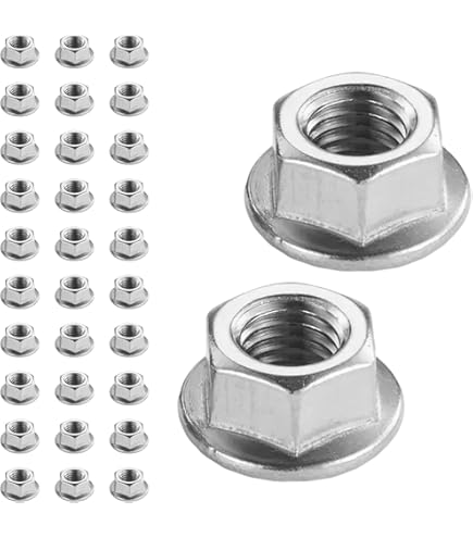 Dado Flangiato M8 In Acciaio Inox 304 - Confezione Da 30 Pezzi, Motivo Floreale Antiscivolo - Foto 3