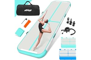 ‎ALLPICK ALLPICK Turnmatte Aufblasbar mit elektrischer Luftpumpe, Länge 3/4/5/6 m Trainingsmatte, 10/20cm hoch Tumbling Matte, Doppelseitiges Design Aufblasbar für Gymnastikmatte, Yoga Taumel