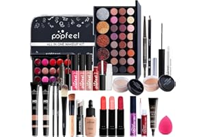 BrilliantDay 15 Piece Multi-Purpose Makeup Set, All-in-One Makeup Gift Set, Cosmetic Palette Starter Kit, Lip Gloss, Blush, Brush, Eyeshadow Palette, Highly Pigmented, for Women, Girls