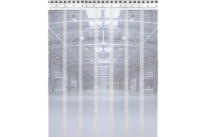 Ezcasch Clear Curtain Strip Kit(1.0Wx2.0L Meter) with 6Pcs Clear Strip(20x200cm),2mm Thick Superior Door Curtain for Warehouse, Shops, Coldroom, Garage