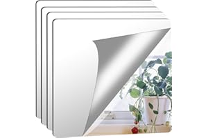 Augshy 4 Stück 30x30cm Selbstklebende Fliesenspiegel, Selbstklebende Flexibler Spiegel Nicht Glas DIY Acrylic Wanddekoration Dekospiegel Rahmenloser Wandspiegel