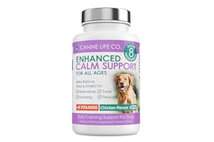 Canine Life Co. Enhanced Natural Dog Calming Tablets | Dog Calm Support Supplements | 120 Chewable Tablets | All Ages & Breeds | Made In The UK (1 Pot (120 Tablets))