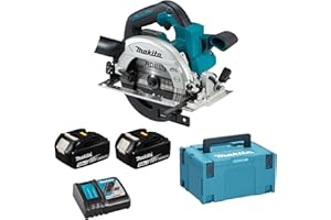 Makita DHS660RTJ Ręczna Piła Tarczowa Akumulatorowa 57 mm 18 V 5 Ah, 2 Akumulatory, Ładowarka w Kolorze Makpac