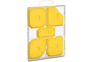 RAVN HAMAN 5er Set Fugenglätter Gelb - Fugenwerkzeug mit 23 verschiedenen Formen - Fugen-Spachtel zum Verfugen z.B. mit Silikon & Acryl - Fugenabzieher inkl. Aufbewahrungsbox