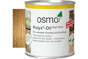 Osmo Polyx®-Oil - Hard Wax Oil 3032, Clear Satin, 0.375L - Durable Wood Oil for Wooden Furniture, Water-Resistant Floor Wax, Wood Treatment & Wood Finish - Ideal for Oak, Pine, Spruce, Beech & More