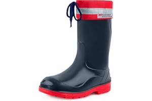 Ladeheid Bottes de Pluie Mixte Enfant Bottes en Caoutchouc Resistantes à l'eau pour Fille et Garçon Chaussures Imperméables LA-972