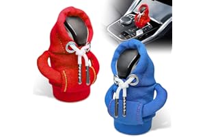 EUBSWA Samochodowa uniwersalna bluza z kapturem na gałkę zmiany biegów, 2 sztuki, dekoracyjna osłona na drążek zmiany biegów, wewnętrzna bluza z kapturem do ręcznego lub automatycznego paska,