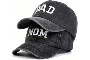 NSXVIA Baseballkeps med inskription "Mom and Dad" för pappa och mamma - Tvättad denim, broderad, justerbar, present för par, föräldrar, unisex