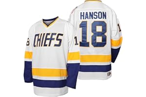 QCBW Uomini Hanson Brother 16 Jack 17 Steve 18 Jeff Charlestown Chiefs Cucito Movie Hockey Maglie