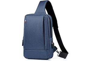 Mixroom - Zaino Monospalla Porta Tablet Borsa Zainetto borsello piccolo a Tracolla per Uomo Z19 Blu