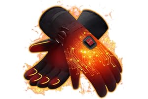 XIAXIA Guantes Calefactables, Guantes Calefactables para Hombre Mujer con Baterías de 4000mAh, 3 Temperaturas Guantes Eléctricos Calefactables, Guantes Cálidos de Invierno para Motocicleta