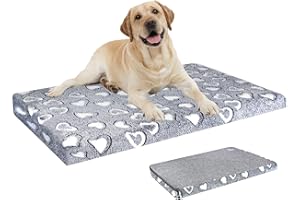 VANKEAN Cuscino per Cane Impermeabile materasso per cani per cani, Letto per cani grande con copertura rimovibile e lavabile,61x45x7.6cm, Grigio