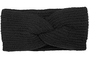 ‎STYLEBREAKER styleBREAKER Damen Strick Stirnband mit Twist Knoten und Rippenmuster einfarbig, warmes Winter Haarband, Headband 04026072, Farbe:Schwarz