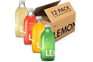 Lemonaid Sparkling Soft Drink: Mixed 12 Pack, 4 flavours (Lime, Passion Fruit, Blood Orange, Ginger) - Natural, Organic, Low Calorie, Gluten Free, Vegan, Fairtrade, Plastic Free - 12 x 330ml