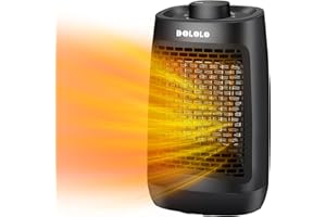 DOLOLO Fan Heater,Heaters for Home Low Energy,Fast Heating Ceramic Electric Heater with 3 Heat Settings,1500W/750W Space Small Heaters for Home, Office & Garage,Tip-Over Protection,65 Oscillating