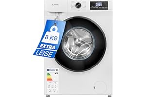 Bomann® Waschmaschine 8kg | max. 1400 U/min | 10 Jahre Motor-Garantie | robuster, leiser & langlebiger Invertermotor | 15 Was