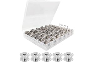 STILLWEN Canillas Maquina Coser, 36 Piezas Canillas Metalicas, Canillas Singer, Bobina Maquina Coser con Caja de Almacenaje, Canillas Universales Maquina Coser para Hermano Janome Cantante Elna Kenmore