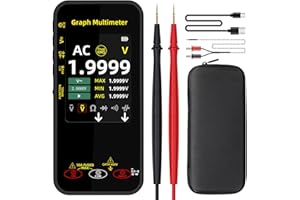 BSIDE S500 Multimètre Numérique 20000 Comptes Multimètre Graphique de Poche TRMS 1000V 10A avec Écran Couleur Rotatif, Testeur de Courant Tension Millivolt AC Peak Capacité Température