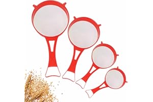 GOLTA Sieves Plastic Sieves and Strainer Set for Baking Cooking Food Fine Mesh Flour Sifter Filter Colander Tea Milk Pasta Rice Spaghetti Drainer Multi Purpose Gadget Home Kitchen Tool Assorted Sizes (4Pc)