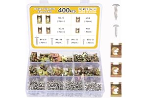 Gueenky 400 Pièces Agrafe Carrosserie, Écrous Fixation Type U Clips Ecrou, M3 M4 M5 Vis et Agrafe Clips de Fixation Voiture Agrafe Vis Tole Agrafe Voiture Carrosserie pour Auto Moto