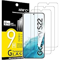 NEW'C 3 Pezzi, Vetro Temperato per Samsung Galaxy S22 5G, Pellicola Prottetiva Anti Graffio, Anti-Impronte, Senza Bolle, Dure
