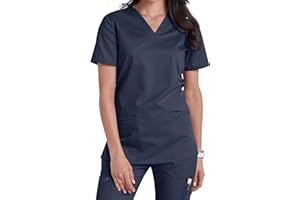 SMART UNIFORM V-Neck Top with Badge Loop