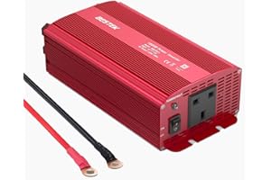 BESTEK 1000W Power Inverter 12V to 240V 230V Voltage Converter with Car 10-gauge Terminal Connection Wire for Battery